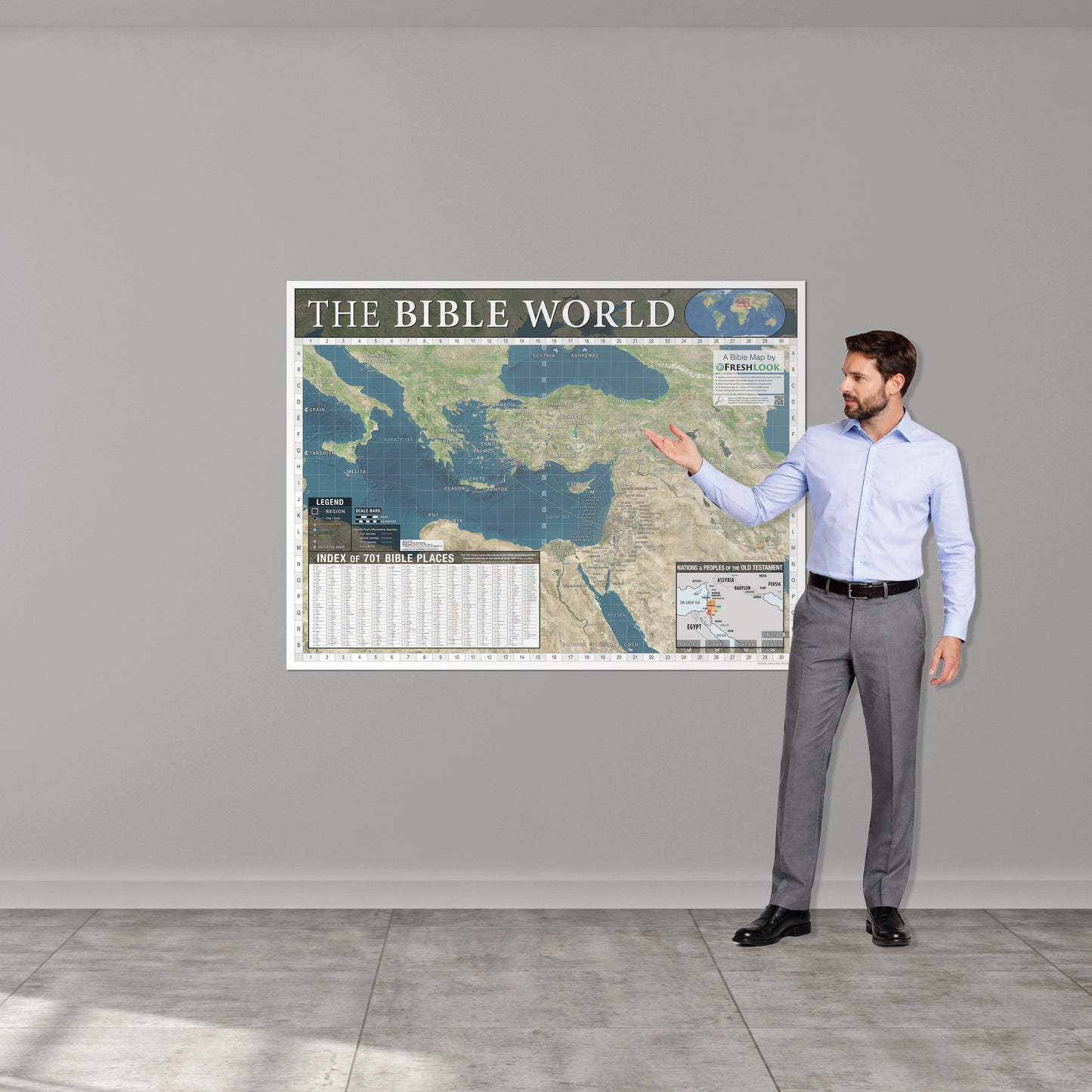 Bible World Map - Poster - Small