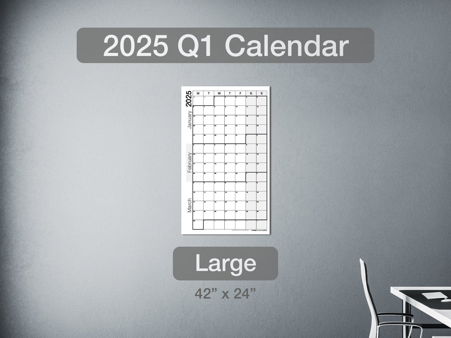 2025 Q1 Calendar Large