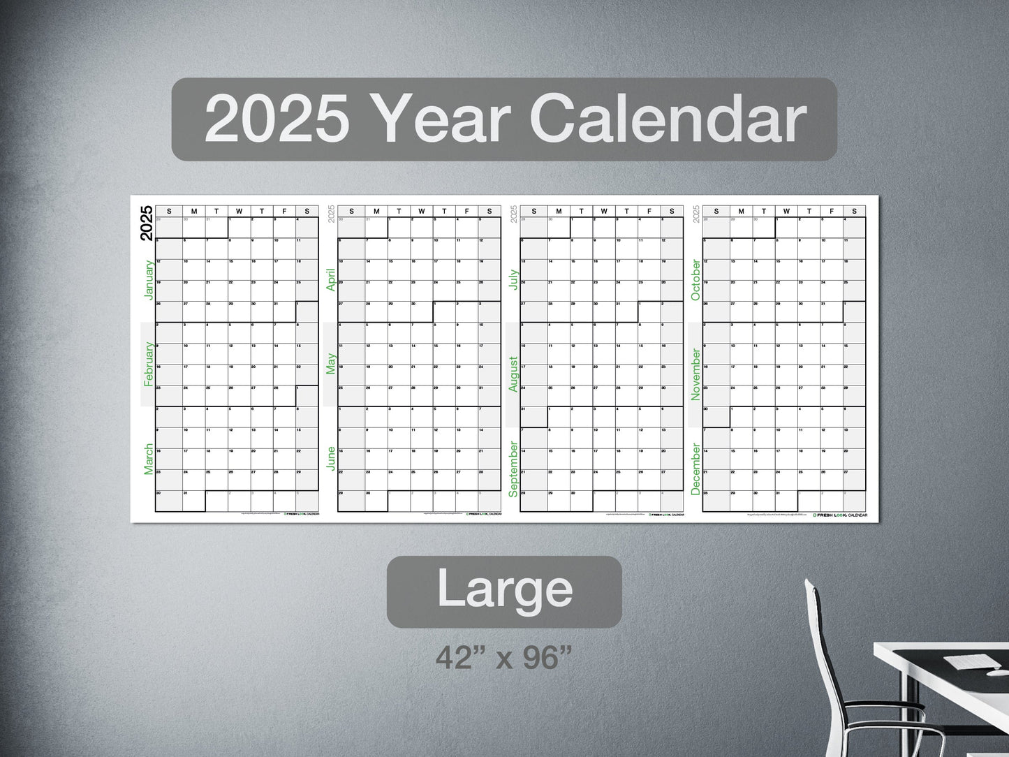 2025 Year Calendar Large