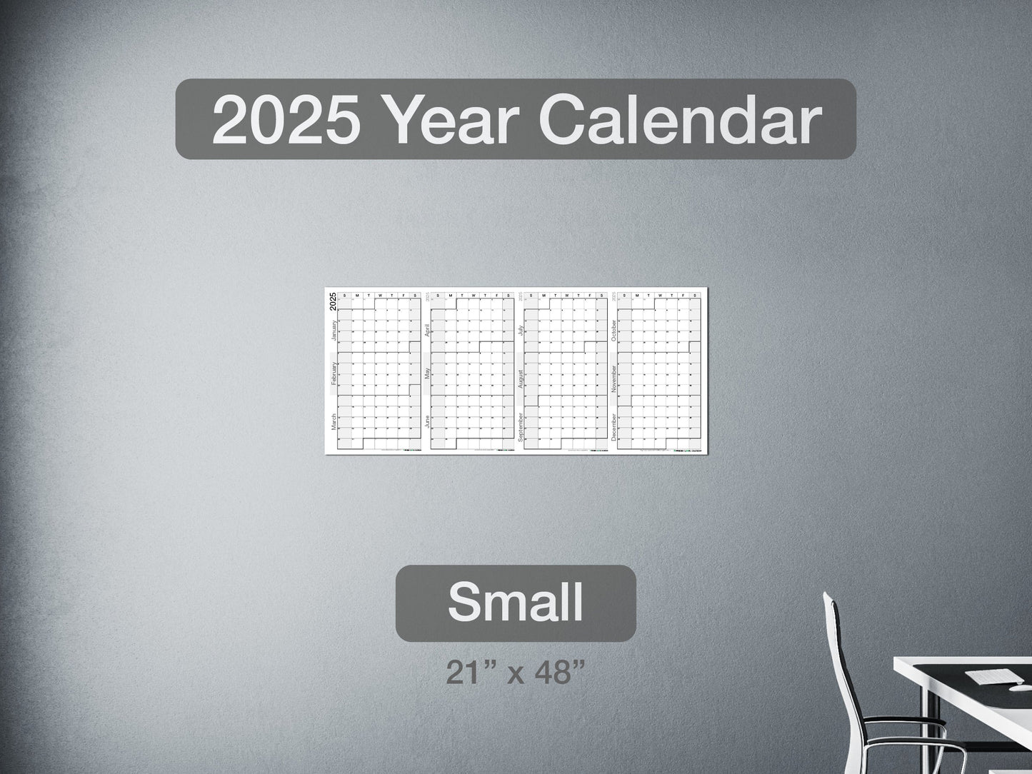2025 Year Calendar Small
