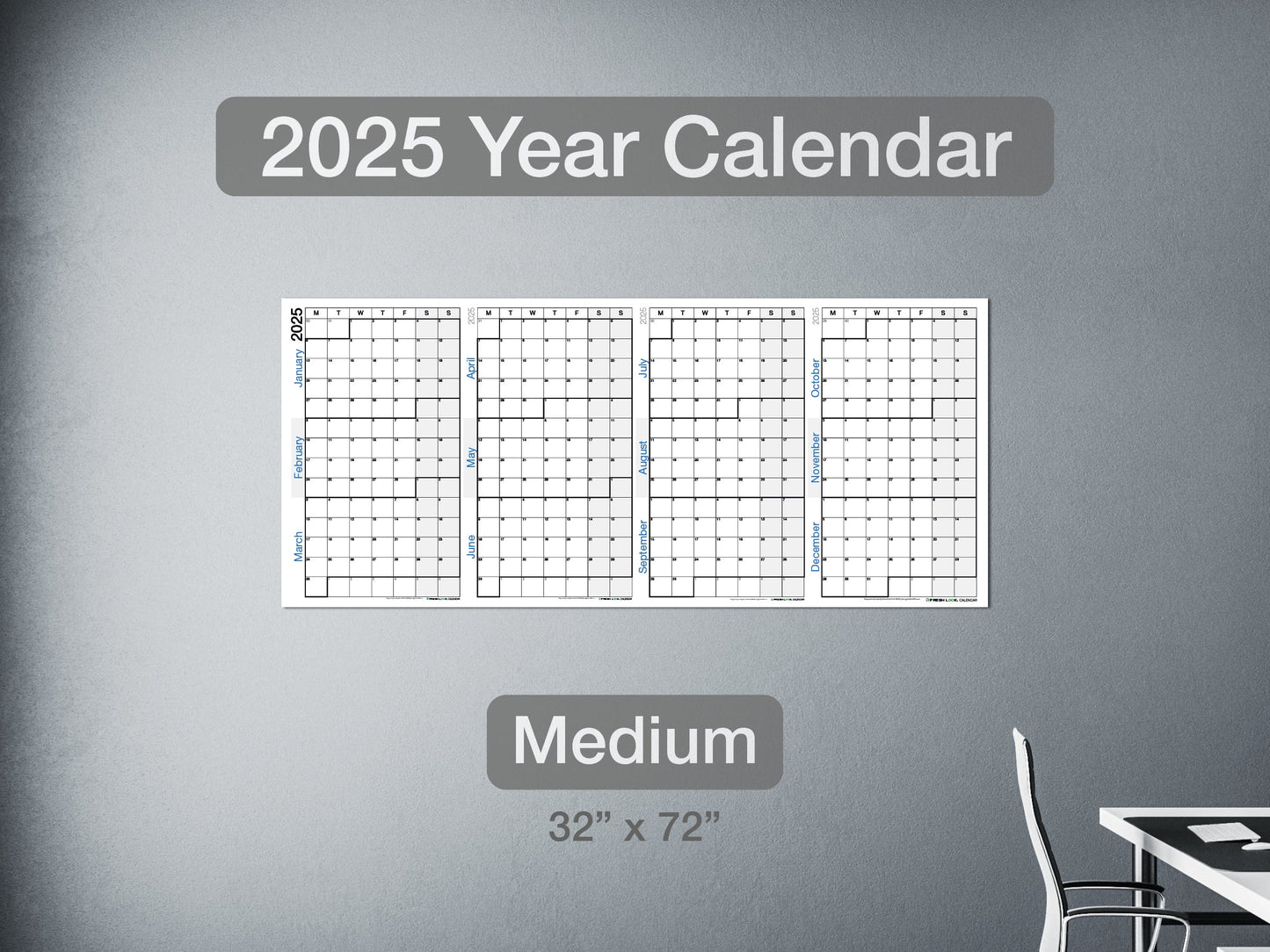 2025 Year Calendar Medium