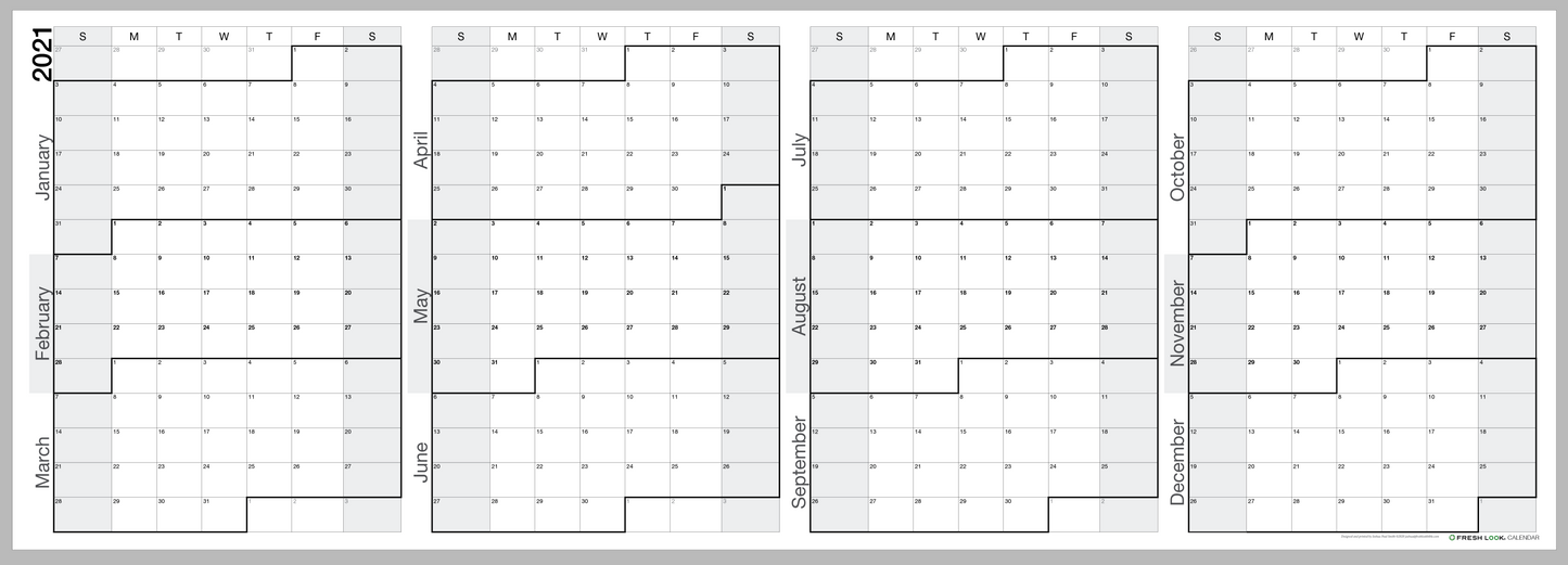 Custom Calendar HSBC April 2024 thru March 2025